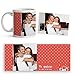 Fotoprix Taza para Parejas Personalizada con Foto y Texto | Regalo Día de los Enamorados | San Valentín (Corazón)