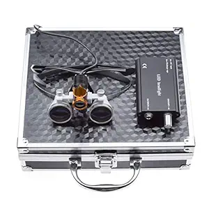 Binocular Loupes3.5X 420mm Working Distance Optical Glass +5W Head Light Lamp Headlight with Filter +Aluminum Box