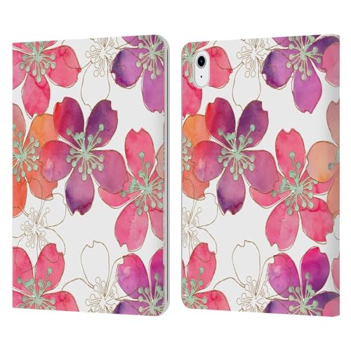Étui portefeuille en cuir LebensArt Fleurs pour iPad Air 11 (2020-2025)
