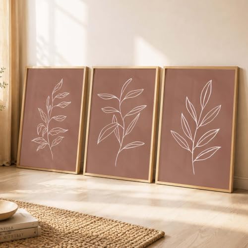 Image of kotart Aesthetic Botanical Art Home Decoration Painting | Floral Paintings With Frame For Living Room Bed Room Hotel Wall Decor Digital Reprint Set of 3 (20x30 Inch)