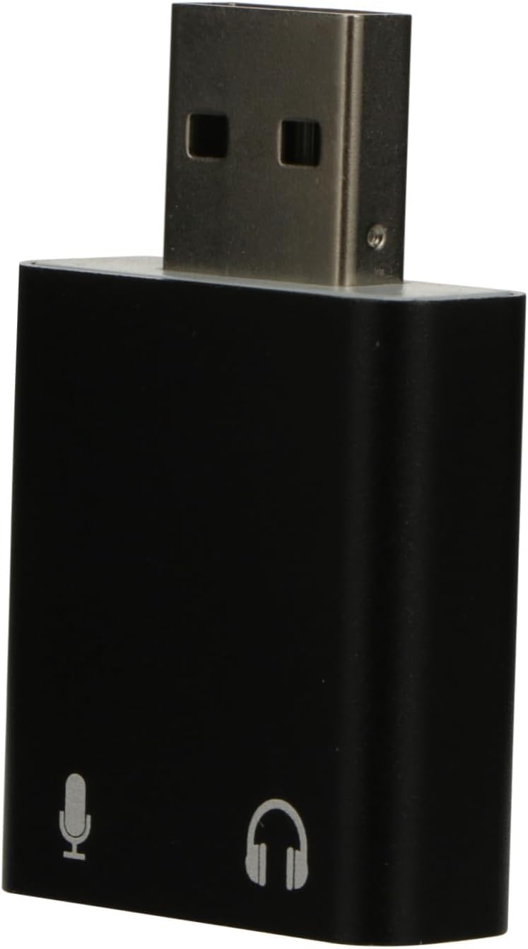 Channel USB External Sound Card Aluminum Audio Adapter with Headphone and Microphone Jack Plug and Play No Driver Required for Laptop Desktop