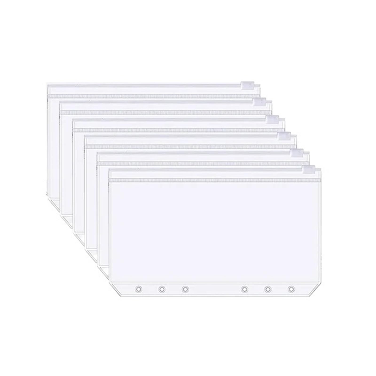 Lot de 24 pochettes classeur A6 à 6 trous, fermeture éclair, enveloppes budgétaires en PVC imperméables, sac feuilles mobiles Pour Bureau Et À La Maison(Color 1)