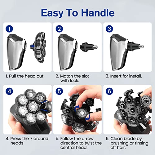 Mr.wintek 8D Electric Head Shavers For Bald Men, 9 In 1 Head Shaver With Led Display Screen, Waterproof Body, And Usb Charging- Perfect For Home And Travel (Head Shaver, Silver) #TOP6