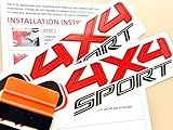 Black & Red Stickers Replacement Compatible with TRD, 4x4 Sport Four Wheel Drive Decal Auto Decoration, for Truck Bed, Off Road Vehicle, SUV, Durable & Weatherproof, Size 17 x 2.5 inch (Set of 2)