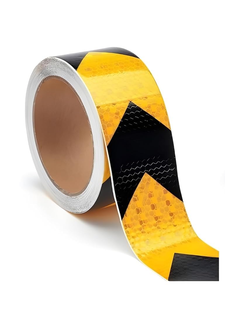 High Visibility Reflective Radium Warning Arrow Tape | 2 Inch x 3 Meter Night Glow Safety Tape for Industrial, Automobile & Parking Use (Yellow Black)-image-40