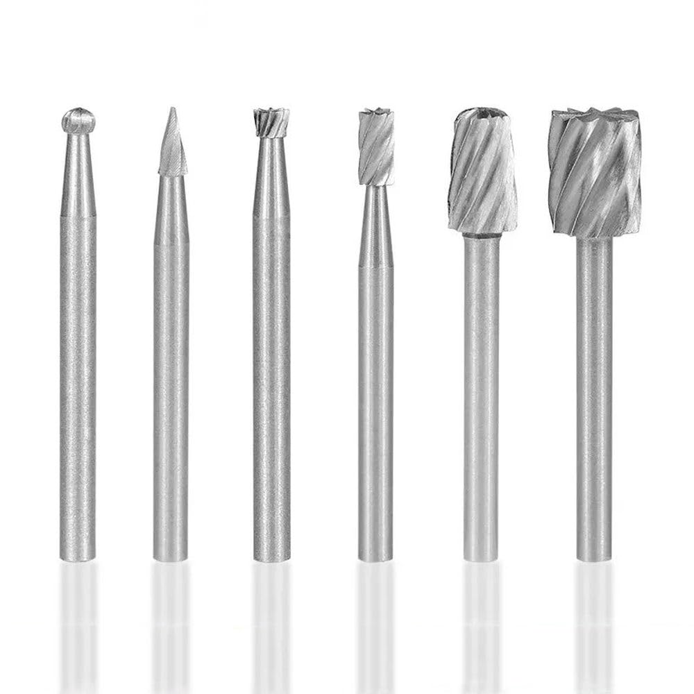 6 punte per trapano rotanti in carburo, con gambo da 3 mm, punte per incisione, per utensili rotanti, A, 6 pezzi