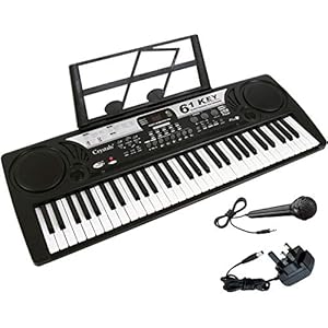 Electronic Keyboard 61 Keys MP3 Musical Instrument Digital Piano + Mic + UK Plug