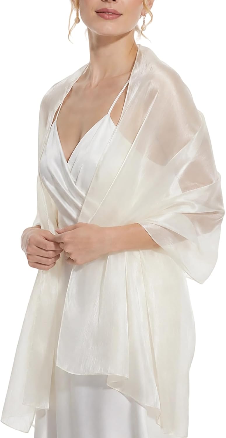 Mealah Lightweight Shawl Wrap for Women Silky Scarf for Evening Dress Bridesmaid Wedding Guest Formal Party Cover Up