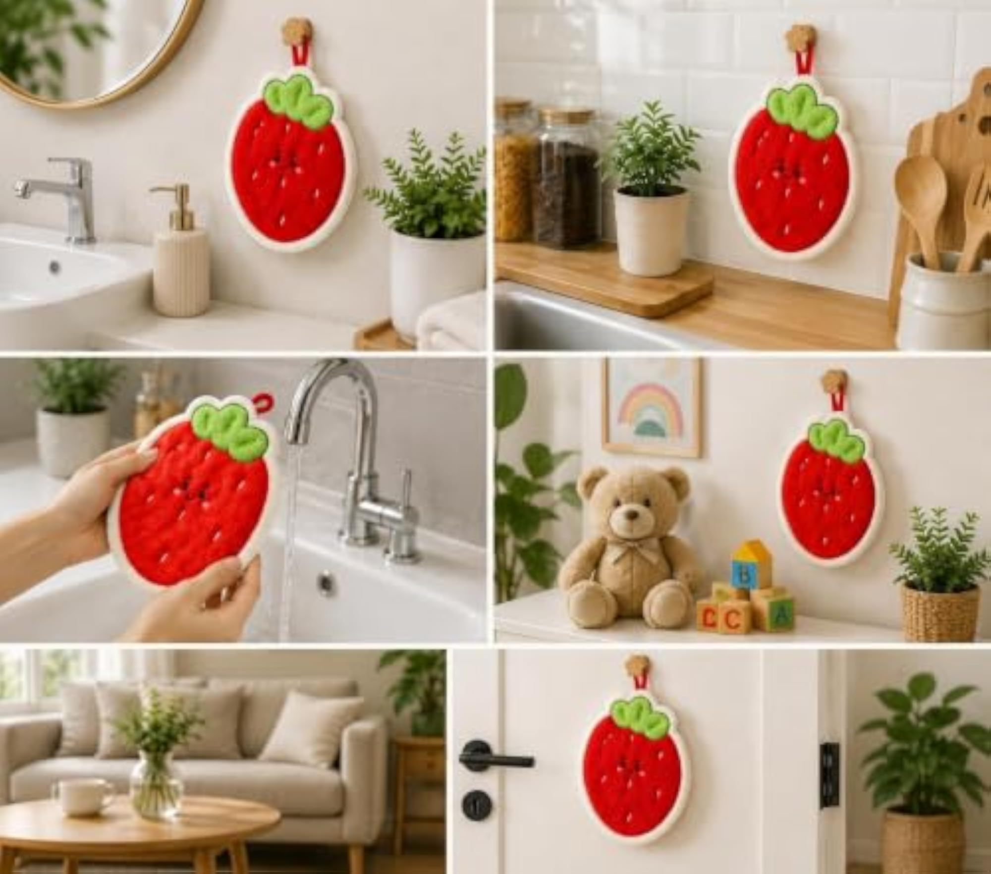 Cute Strawberry Shaped Bath Loofah Pad