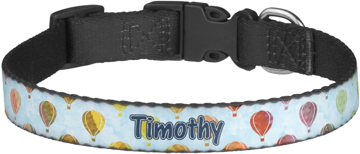 RNK Shops Personalized Watercolor Hot Air Balloons Dog Collar - Large