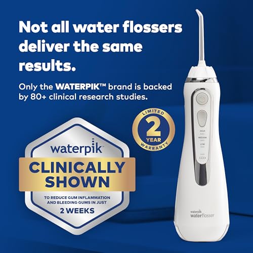 Image of Waterpik Cordless Advanced 2.0 Water Flosser for Teeth,Gums,Braces,Dental Care with Travel Bag and 4 Tips,ADA Accepted,Rechargeable,Portable,and Waterproof,Black WP-582,Packaging May Vary (Pack of 6)