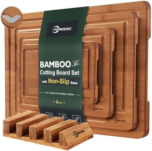 Wood Cutting Board Carbonized Bamboo Set With Smooth Surface Set ...
