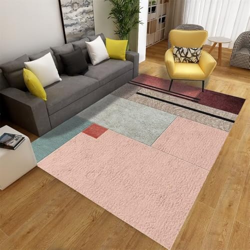 Tapis de salon design rose 120x180 cm moderne et confortable - 2