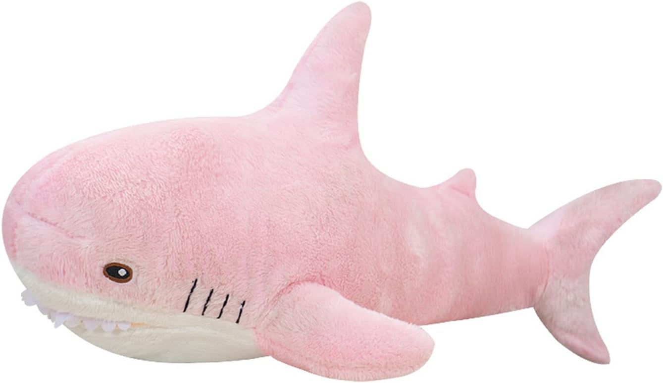 Cosiesnest 28cm Plush Shark Pillow, Stuffed Animal Toys, Soft Cuddly Shark Plush Toy, Comfortable Sleeping Pillow Back Cushion for Kids Boys Girls Gift Room Decoration (Pink)