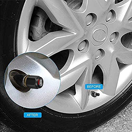 Tire Valve Caps Compatible With Audi R8 Q3 Q5 Q7 S3 S4 S5 S6 S7 Q5 A3 A4 A5 A6 A7 A8 Car Accessories O-Ring Seal Corrosion Resistant Tire Valve Caps 4 Pcs…… #TOP2