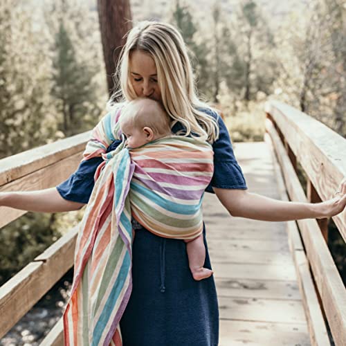 Image of Hip Baby Wrap Ring Sling Carrier for Baby, 8-35 lbs - Mediterranean | Carrier for Newborns Infants Toddlers, Adjustable Soft Cotton Nursing Support, For Baby Carrying, Ring Sling Baby Carrier