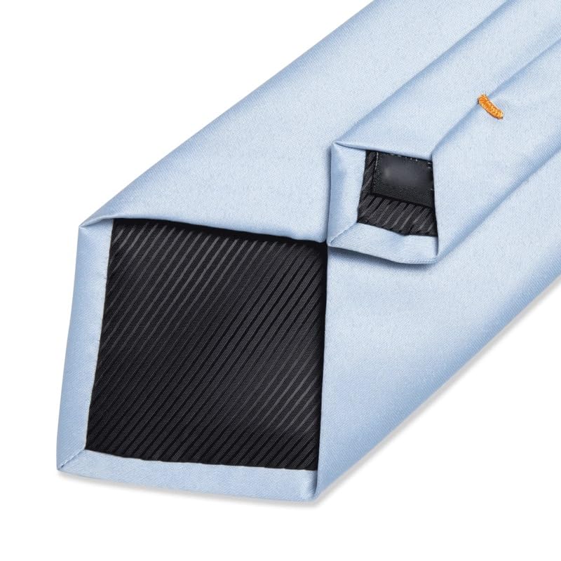 Corbata de seda para hombres, set con pañuelo y gemelos miniatura 5