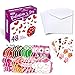 Valentine's Day Cards for Kids Valentines Cards Set with Temporary Tattoos and Envelopes Perfect Choice for Classroom Gift 8 Different Cute & Adorable Designs - 48 Pack