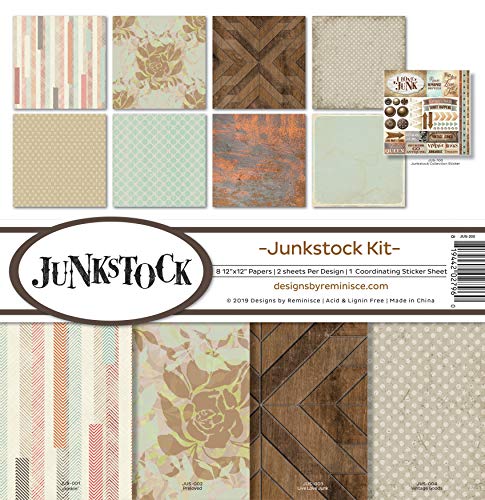 Reminisce (REMBC) Junkstock Scrapbook Collection Kit, Multi Color Palette