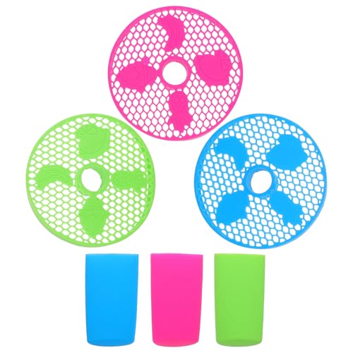 DIYEAH 3 Juegos de Piezas de Repuesto para Máquina de Granizados Ninja Slushie Fs301 Fs300, Bandejas de Goteo de Silicona Resistentes al Calor y Fundas de Mango Antideslizantes en Rojo,