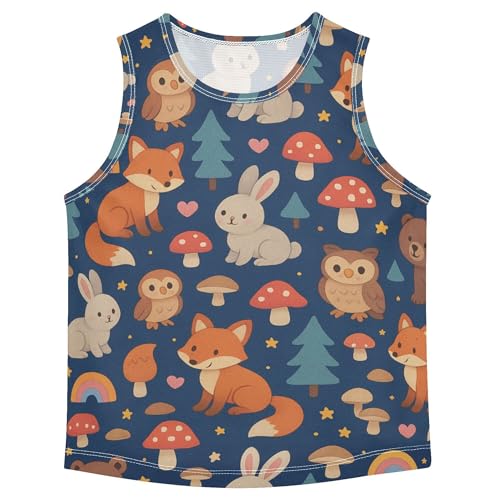 Safari Animals Deep Blue Children Tank Top Sleeveless Summer Vest Tee Toddler Tees for Golf Swim Bike Jog 3T