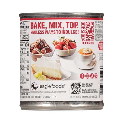 Image of Eagle Brand 14oz Sweetened Condensed Milk, Great for Flan, Cooking, Baking, Drinks, Dessert, Ice Cream, No Artificial Ingredients, Gluten Free, Rich Creamy Flavor, rBST-Free, Kosher-Dairy (Pack of 4)