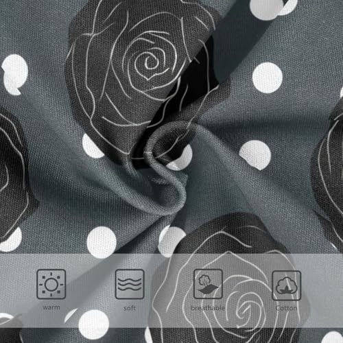 Rose Black White Polka Panties for Girl Girls Underwear Toddlers Cotton Funny Briefs Kids Undies 2t3