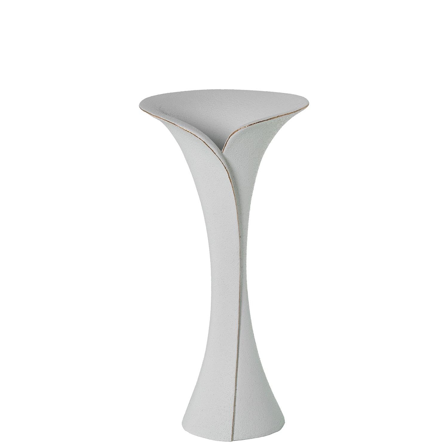 Vase de sol en céramique blanc et doré sand d'une dimension de 27x43 cm