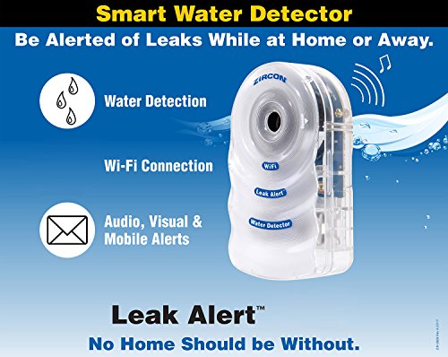 Zircon Leak Alert Wifi - Smart Electronic Water Detector Alarm With Email, Audio And Visual Alerts - Battery Included #TOP5