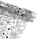 ONEART | Printed TPU Jelly Faux Leather 12 x 53 inches Transparent Clear Jelly Vinyl Great for Embroidery and Crafting Project (Floral)