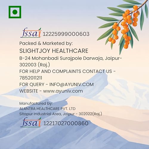 Image of Ayuniv Himalayan Sea Buckthorn Juice 500ml | Omega 3 6 7 9 | Vitamin C Rich | Natural Antioxidant Drink | Supports Immunity, Gut Health, Skin & Hair | No Added Sugar (1, 500ml)