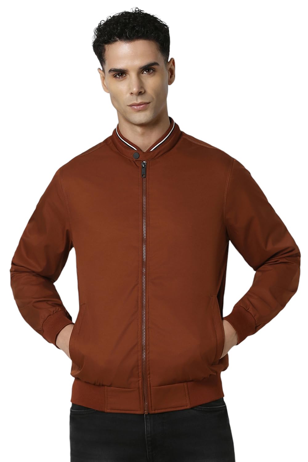 Van Heusen Men's Full Sleeve Bomber Engineered Winter Jacket | Perfect for Layering | Sleek Zip Front-picture-38