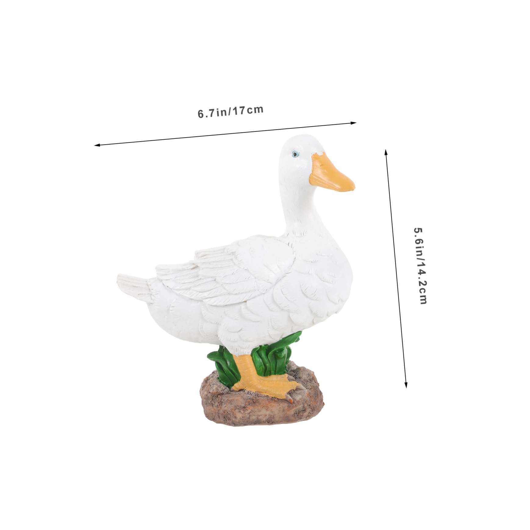 Gartenstatue Ente aus Weißem Kunstharz Leichte und Glatte Gartendeko für Draußen Realistische Kleine Teichdekoration als Geschenk für Gartenliebhaber