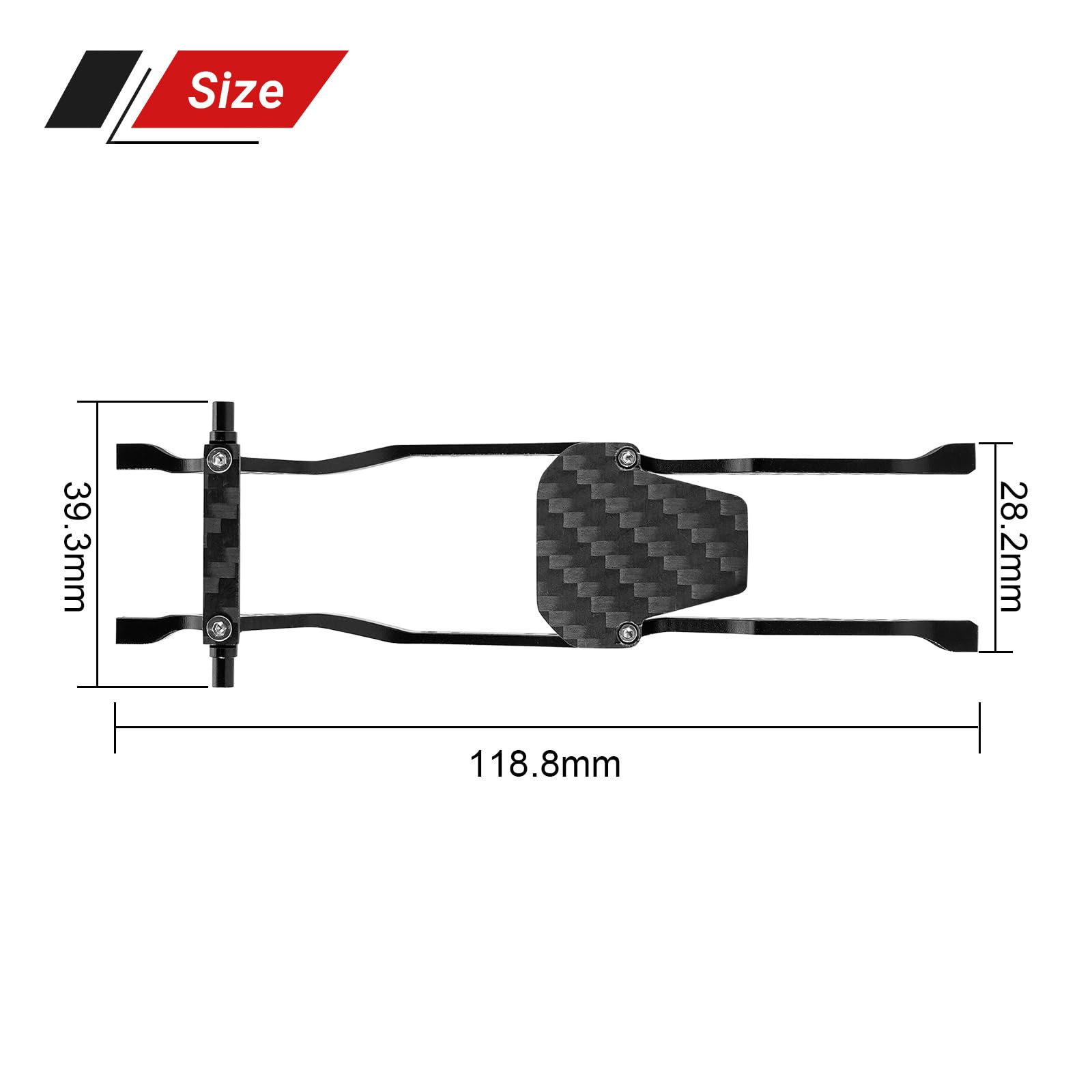 INJORA LCG Aluminum Chassis Kit with POM Rock Sliders for 1/30 Axial SCX30 Bronco, JLU, K10 Upgrade - 3