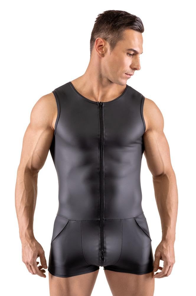 Svenjoyment Calzoncillo y tanga eróticos de cuero y látex para hombre Herren Kurzoverall L