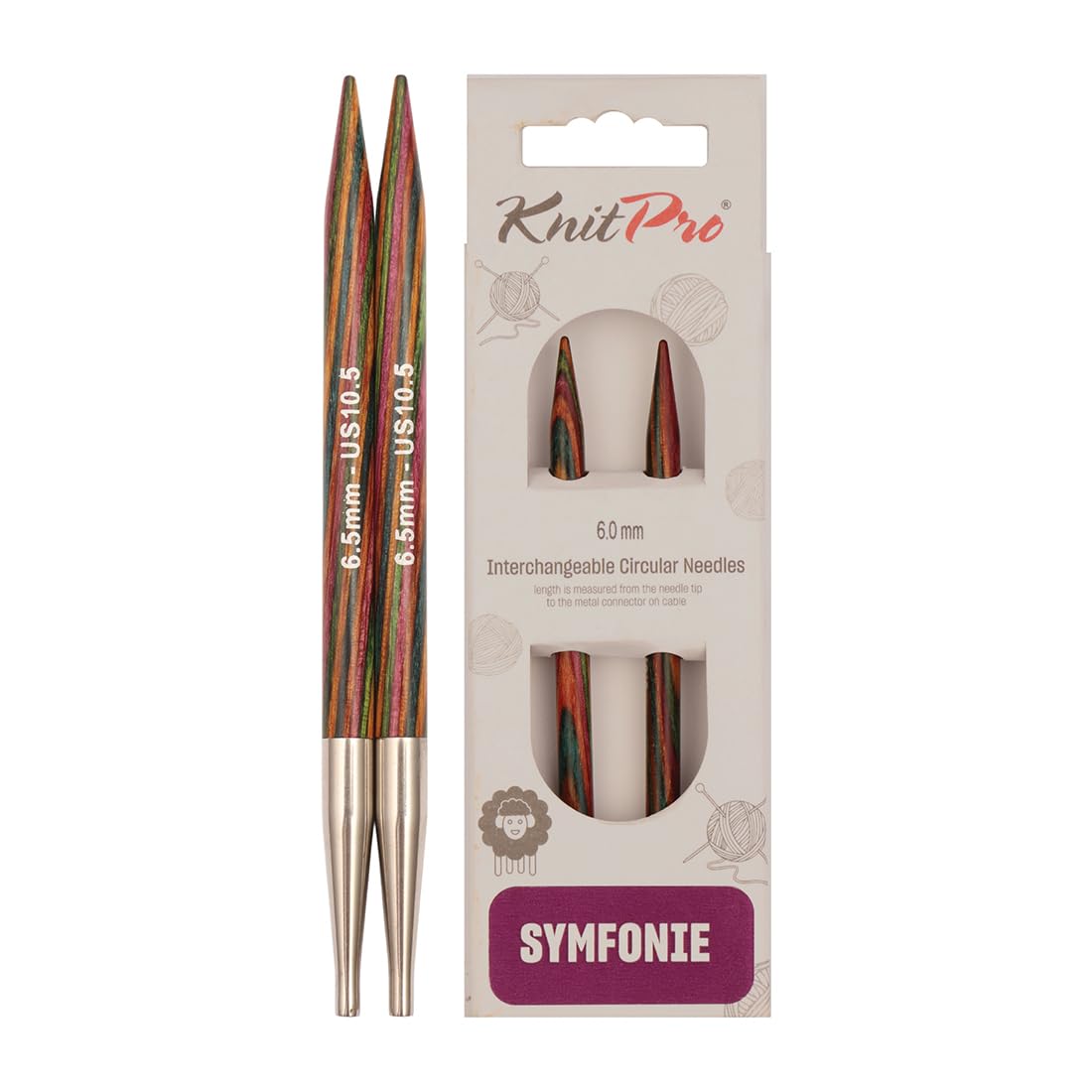 KnitPro Symfonie Interchangeable Circular Needles 4" (10cm) | 6.50mm