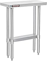Vista 70 de DuraSteel Carrito de acero inoxidable NSF de 30 x 72 pulgadas, mesa de preparación de alimentos resistente con estante inferior, isla de cocina