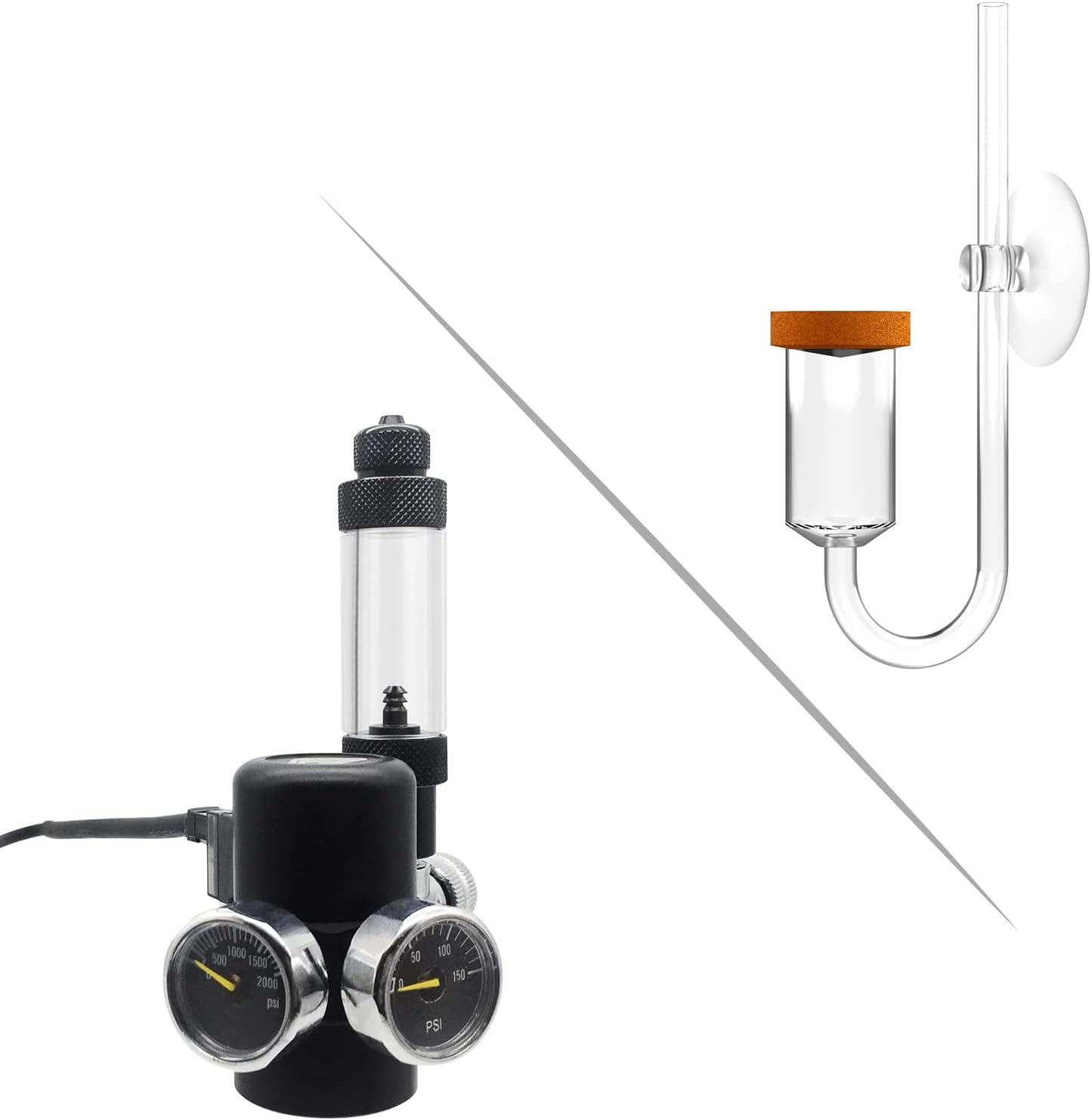 FZONE Aquarium CO2 Regulator for Paintball with DC Solenoid Aquarium CO2 Neo Diffuser with Customized Ceramic from South Korea(L-24mm)