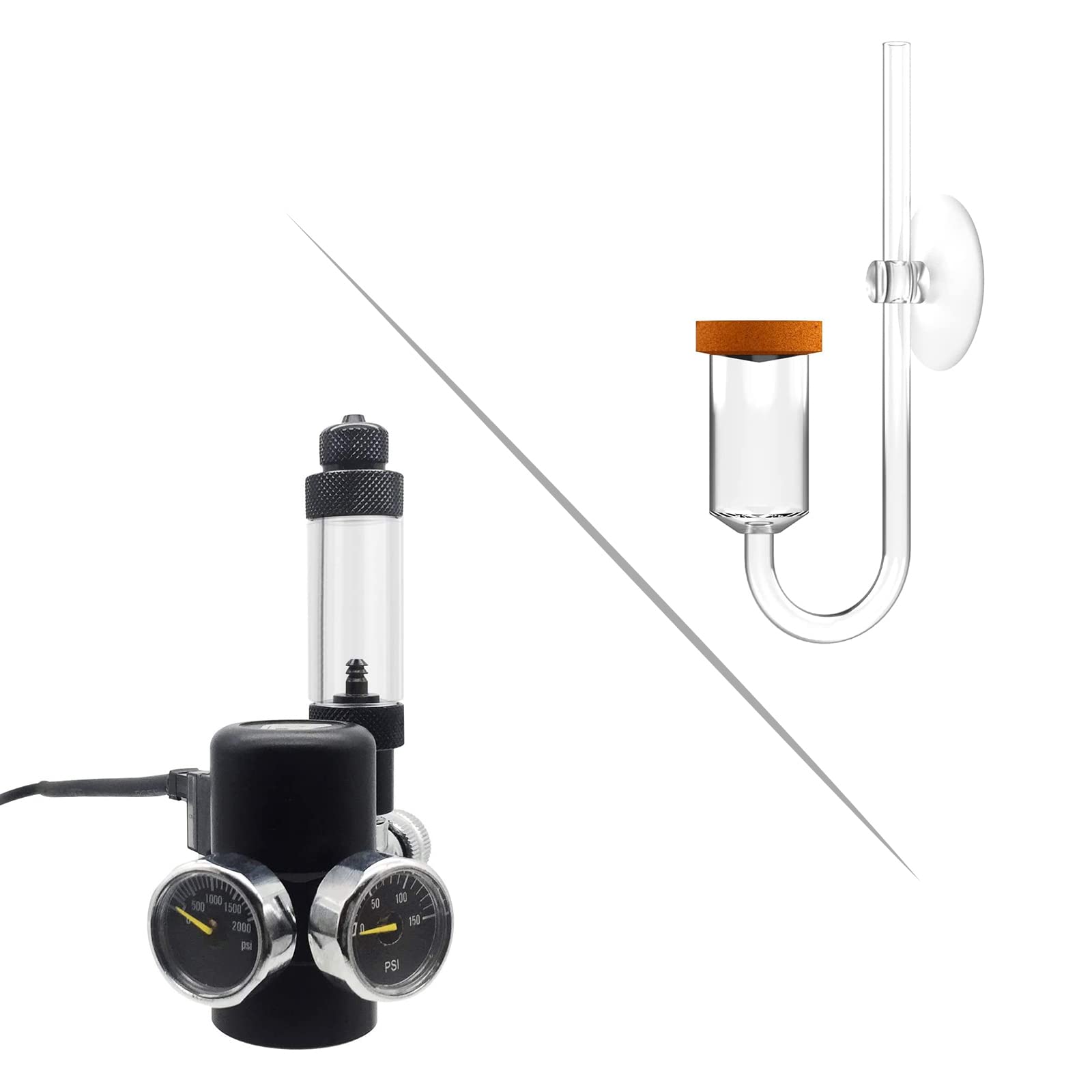 FZONE Aquarium CO2 Regulator for Paintball with DC Solenoid Aquarium CO2 Neo Diffuser with Customized Ceramic from South Korea(L-24mm)