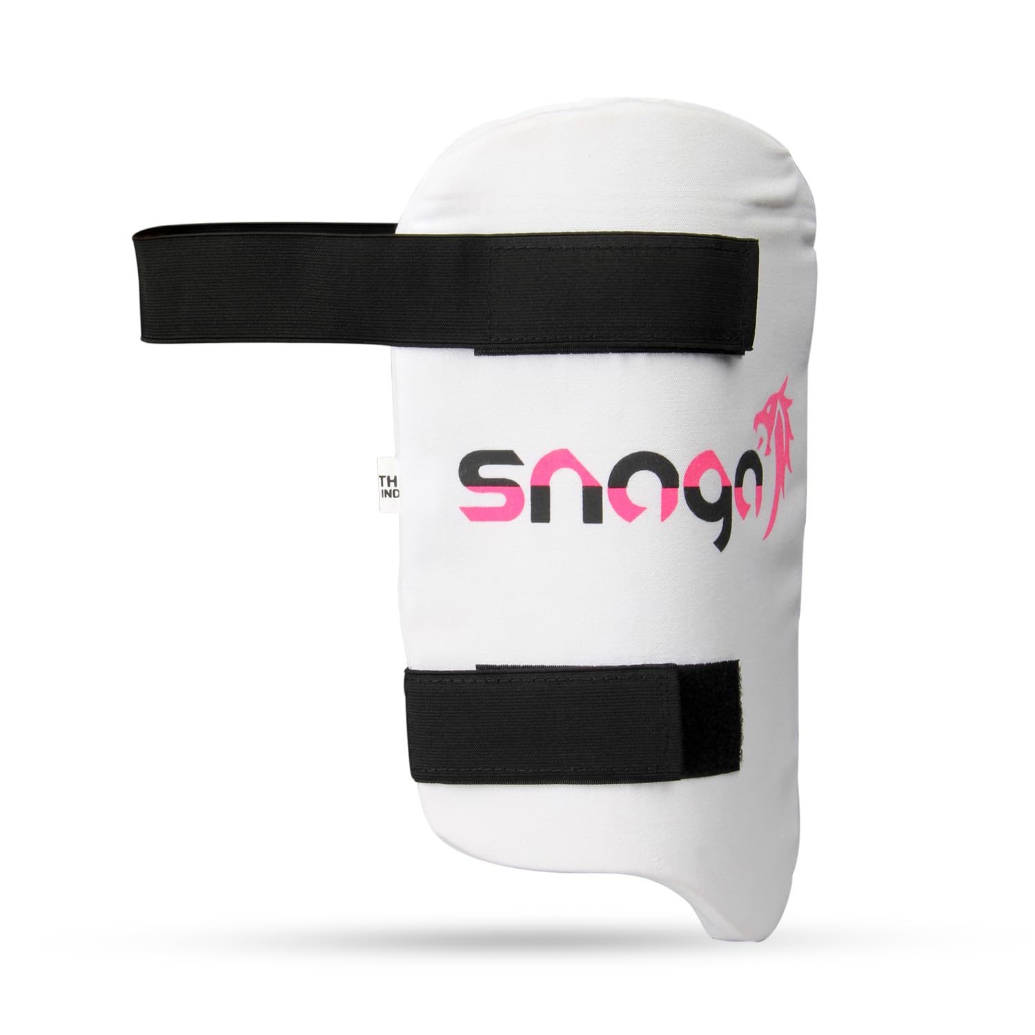 Snaga Eco Cricket Thigh Guard Pad, White with Black Straps, Professional Protection (Youth)-image-31