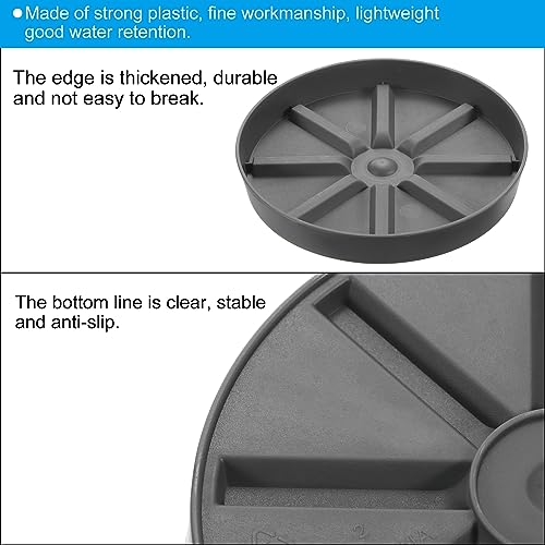 PATIKIL Plant Pot Saucers 7.5 Inch, 6 Pack Plastic Round Plant Pot Thicker Flower Drip Tray for Indoor Outdoor Gray - Image 4