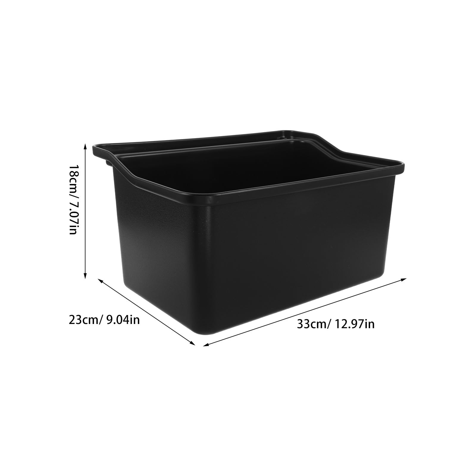 Poubelle de Nettoyage Portable Noire en Plastique pour Chariot Utilitaire | 12, 97 X 9, 04 Pouces, Support de Seau Suspendu, Organisation des Fournitures en Milieu Professionnel