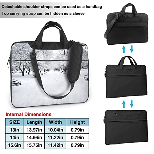 Bolso para portátil unisex con diseño Snow Tree blanco miniatura 3