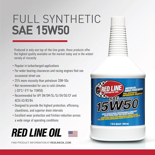Aceite de motor 15W50 Fully Synthetic Red Line 1 Quart 12 Pack miniatura 3