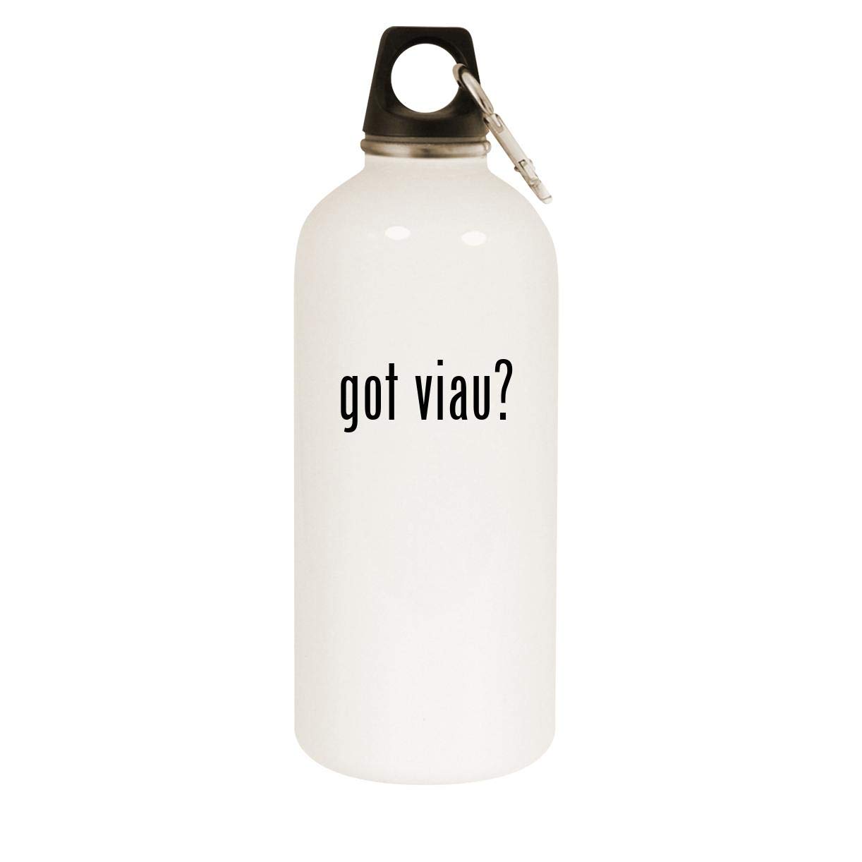Molandra Products got viau? - 20oz Stainless Steel White Water Bottle with Carabiner, White