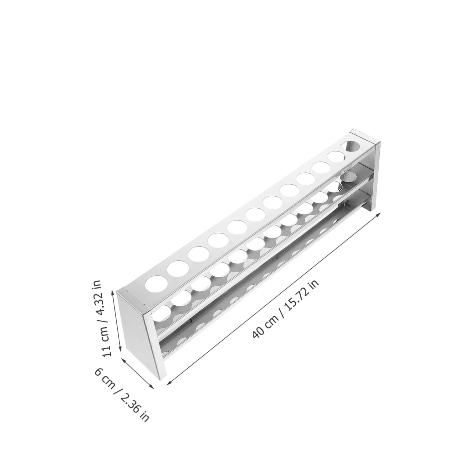 Gradilla para Tubos de Ensayo de 12 Orificios, Soporte de Acero Inoxidable, Fuerte y Fácil de Guardar para Laboratorios y Colegios