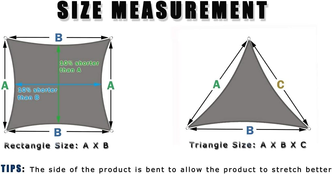 AXT SHADE Rectangle Sun Shade Sail, 8' x 12' Sand Sunshades Sails Patio Cover Canopy Shades for Outdoor Activity : Patio, Lawn & Garden