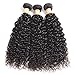 VTAOZI Hair Brazilian Virgin Curly 3 Bundles with Lace Closure Free Part 100% Unprocessed Brazilian Kinky Curly Human Hair Bundles with 4x4 Lace Closure Natural Color (10 12 14 + 10 Free Part)