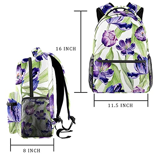Sac à dos d'écolier ordinateur 14" avec poche rembourrée fleurs