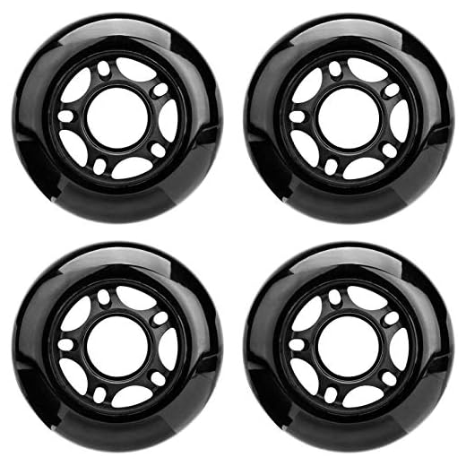 nonmon 4 Piezas Ruedas de Patines en Línea 80mm 85A, Inline Skates PU Ruedas de Repuesto Wheel Hombre Mujer, Partes para Patinaje Skate Recreativo Interiores Exteriores, Negro